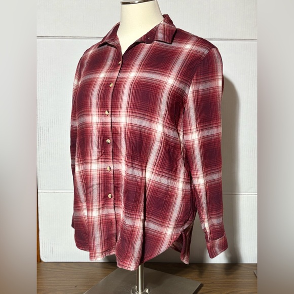 Jachs Girlfriend XXL flannel plaid shirt very soft long sleeves w/hand pockets - Picture 4 of 9